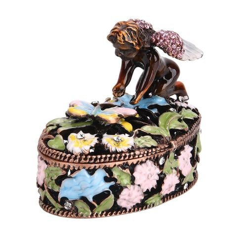 "Angel grils shapeTrinket Storage Box with color plating - Multicolor Material:metal& synthetic crystal size: 6.5*4.2*6cm weight: 119g" image number 0