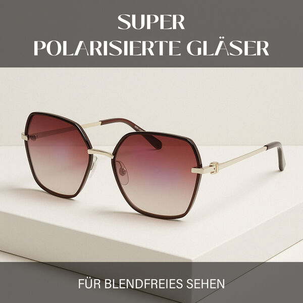 Sole und Luce - Swiss Eyewear - Transparente Polarisierende Sonnenbrille mit Farbverlauf in Braun-Rosa image number 1