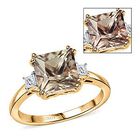 AAA Turkizit, Weißer Diamant Ring 585 Gold (Größe 17.00) ca. 3,00 ct