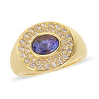 Tansanit und Zirkon-Ring, 925 Silber Gelbgold Vermeil  ca. 2,23 ct image number 3
