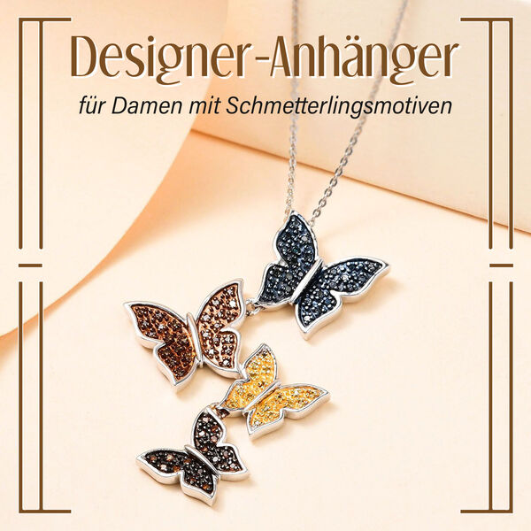 GP Italian Garden Kollektion - Mehrfarbiger Diamant und Kanchanburi blauer Saphir-Anhänger mit 50cm Kette - 0,50 ct. image number 2
