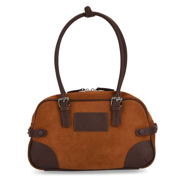 Handtasche aus Echtleder, 35x25x12cm, Purpurrot image number 0