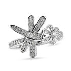 Diamant Ring 925 Silber Platin-Überzug image number 3
