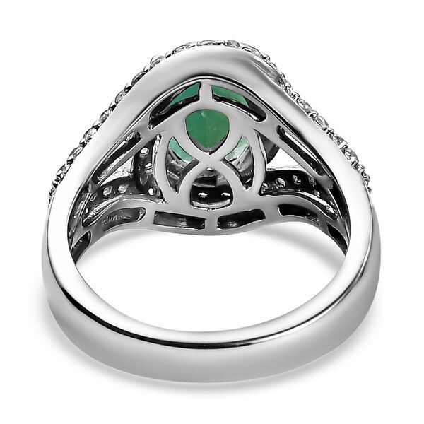 Grandidierit und wei&szlig;er Zirkon-Ring, 925 Silber platiniert  ca. 2,71 ct image number 6