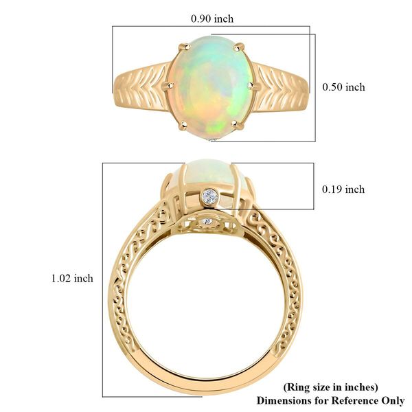 LUXORO zertifiziert und gepr&uuml;ft AAA nat&uuml;rlicher, &auml;thiopischer Welo Opal und Diamant Ring in 417 Gold - 2,10 ct. image number 5