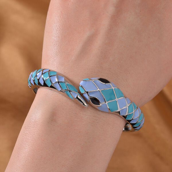 Designer Stil - emaillierter Schlangen Armreif, ca. 18 cm ca. 32,00g image number 2