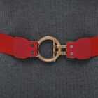 Modischer Gürtel mit Metallschnalle, Größe 4x75 cm, gewebt, Rot image number 4