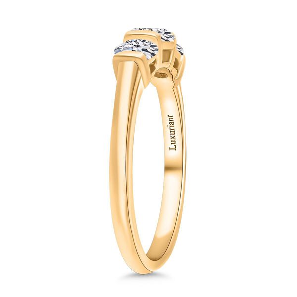LUXURIANT SGL zertifizierter VS-GH Labor Diamant Ring, 925 Silber Gelbgold Vermeil - 1 ct. image number 3