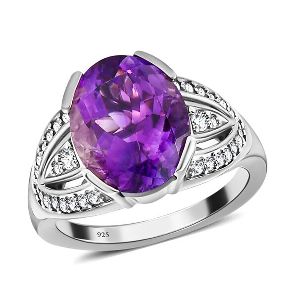 AAA Marokkanischer Amethyst und Zirkon-Ring - 4,99 ct. image number 4