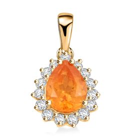 LUXORO zertifiziert und geprüft AAA Fanta Granat und Diamant Anhänger in 417 Gold - 1,71 ct.