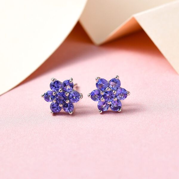 Tansanit Ohrstecker - 1,04 ct. image number 2