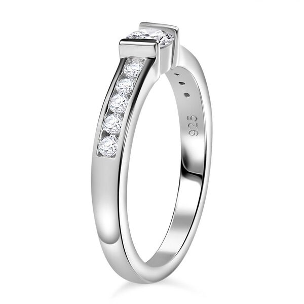 Moissanit Ring, 925 Silber rhodiniert - 0,52 ct. image number 5