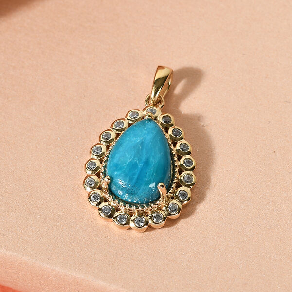 Opalina und Zirkon Halo-Anh&auml;nger in Silber image number 2