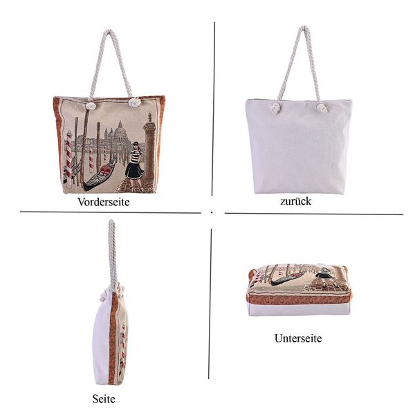 Jacquard gewebte Jute-Tasche, Suzani rot image number 8