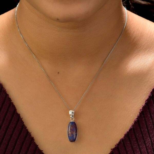 Lila Mojave T&uuml;rkis Solit&auml;r Anh&auml;nger in Silber, 8,14 ct. image number 3