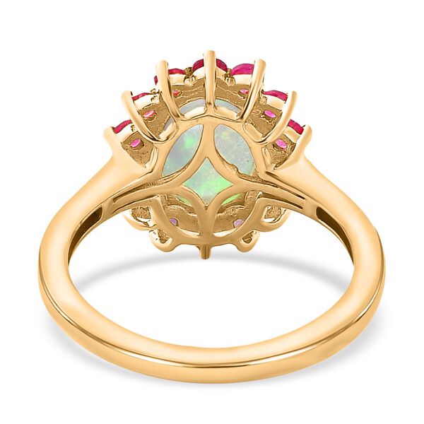Natürlicher, äthiopischer Welo Opal und afrikanischer Rubin-Ring - 1,90 ct. image number 7