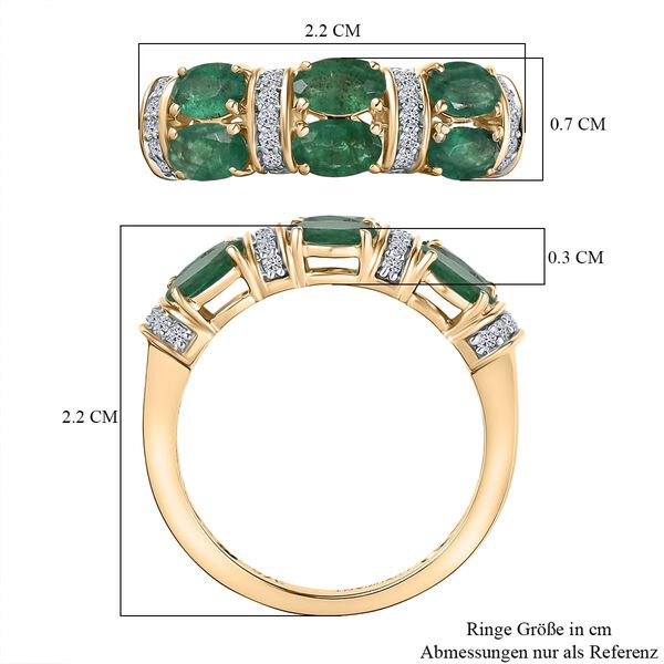 LUXURIANT DIAMOND- AAA Smaragd und Labor Diamant Ring in 375 Gold - 1,41 ct. image number 6
