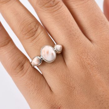 D'Joy AA Natrolith Ring 925 Silber platiniert (Gr&ouml;&szlig;e 18.00) ca. 4,08 ct