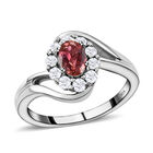 Rosa Turmalin und weißer Zirkon-Ring, 925 Silber platiniert  ca. 0,97 ct image number 3
