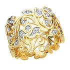 Diamant-Ring, 925 Silber vergoldet (Größe 18.00)