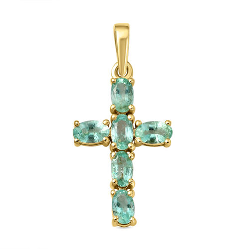 AA äthiopischer Smaragd Kreuz-Anhänger - 1,27 ct. image number 0
