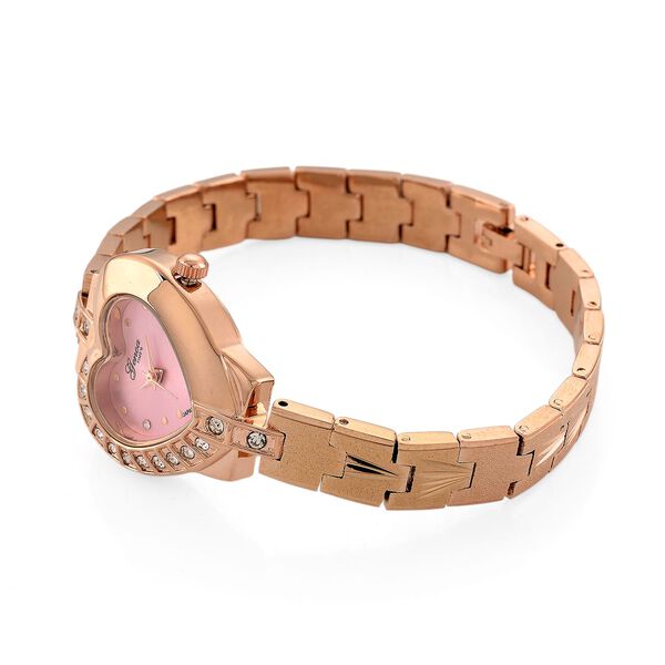 GENOA TIME V2 Herz-Armbanduhr, PC21S Japan Uhrwerk, 3ATM, 2,84x2,79cm, Ros&eacute; image number 6