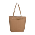 Shopper Tasche aus Echtleder mit Zierschnalle und Doppelgriffen, Metallfüße, 25x11x32 cm, Khaki