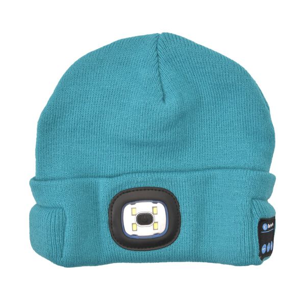 Strickm&uuml;tze mit Bluetooth und eingebautem LED-Licht, T&uuml;rkis image number 9