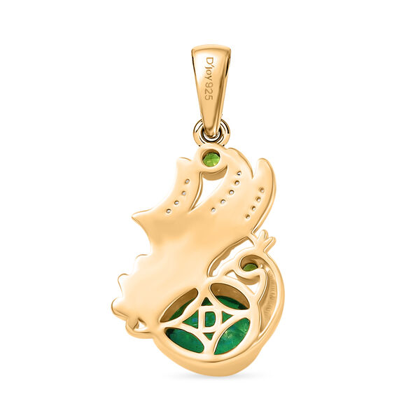 D'Joy Pfau Triplett Quarz, Chromdiopsid und Zirkon Anh&auml;nger - 1,24 ct. image number 4