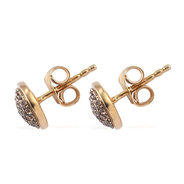 Nat&uuml;rliche Champagner Diamant-Cluster-Ohrstecker in Silber image number 4