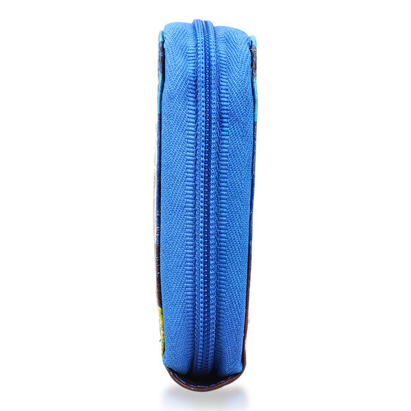 Handbemalte Leder Geldb&ouml;rse RFID, Blau, 22.8 x 2.5 x 12.7 cm image number 6