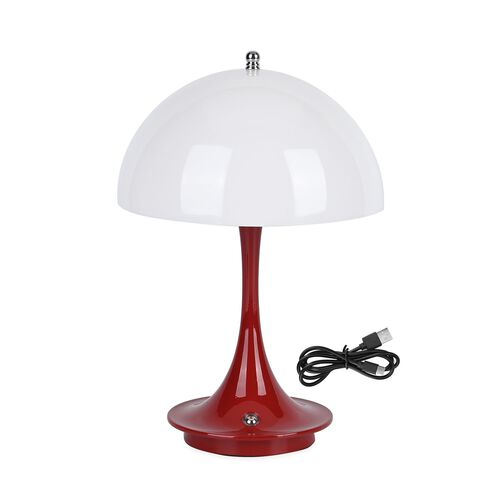 Kabellose Retro Pilz- Designerlampe  mit 3 Lichteinstellungen, rot image number 0