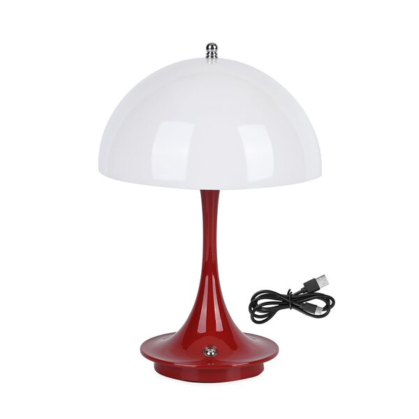 Kabellose Retro Pilz- Designerlampe  mit 3 Lichteinstellungen, rot