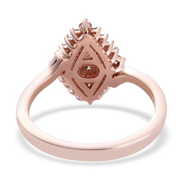 Champagner Diamant Ring 925 Silber Ros&eacute;gold Vermeil image number 3