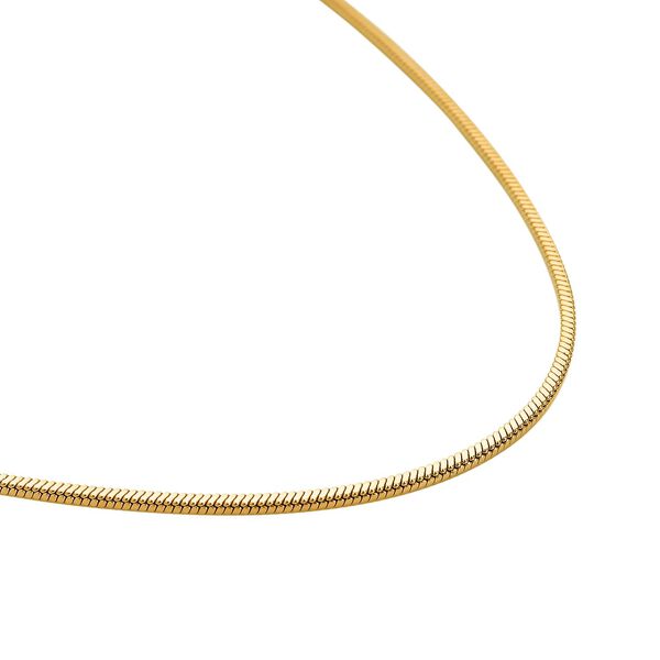 Strukturierte Gliederhalskette, ca. 50 cm, reiner Edelstahl Goldfarben ca. 10,50g image number 3