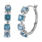 AAA Blauer Zirkon Ohrringe 925 Silber rhodiniert ca. 6.24 ct