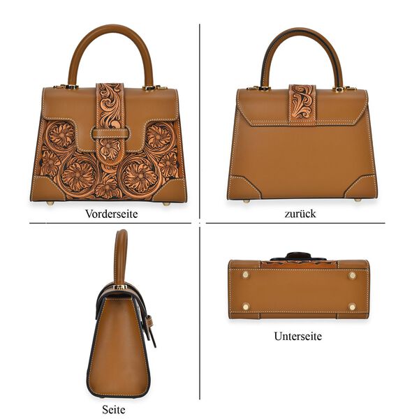 Grand Pelle  - Echtleder Handtasche, braun image number 6