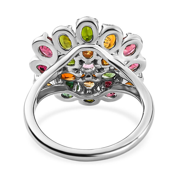 Mehrfach-Turmalin Ring, 925 Silber platiniert  ca. 3,17 ct image number 6