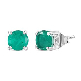 D'Joy Smaragd-Quarz Triplette Ohrringe 925 Silber platiniert ca. 2.07 ct