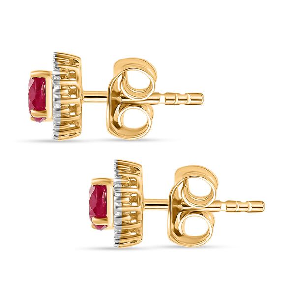 AAA Montepuez-Rubin und Diamant Ohrringe in 375 Gold - 1,60 ct. image number 7