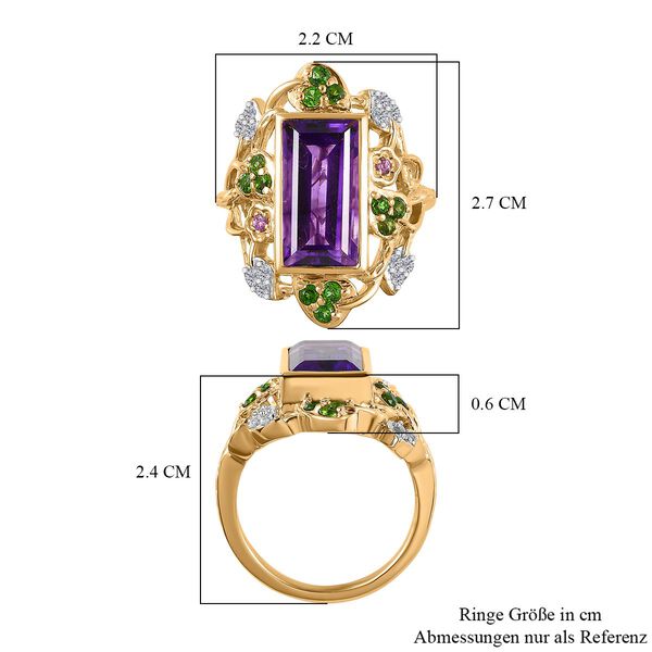 GP Italian Garden Kollektion- Afrikanischer Amethyst, Chromdiopsid, Rhodolith Granat, Zirkon und blauer Saphir-Ring - 4,78 ct. image number 7
