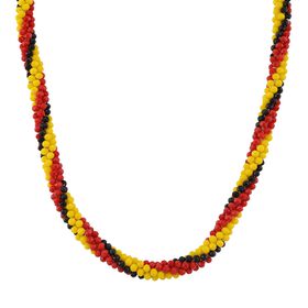 Mehrfarbiger Kristall Halskette ca. 45 cm, gelb-rot