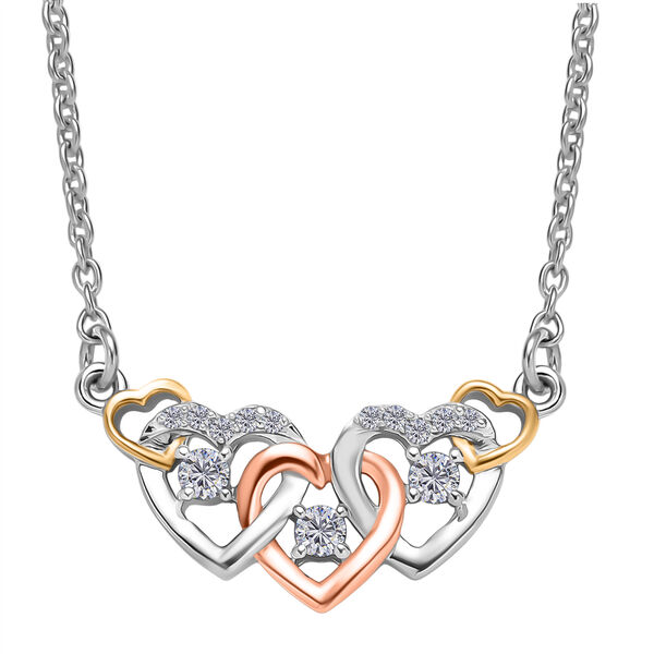 LUXURIANT SI-GH Labor Diamant 45cm dreifarbige Halskette - 0,25 ct.