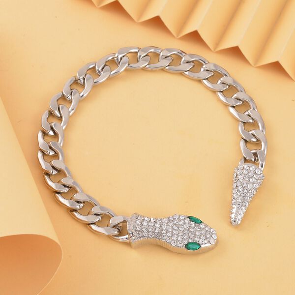 Glas, Wei&szlig;er Kristall Armband ca. 26.75 cm image number 2