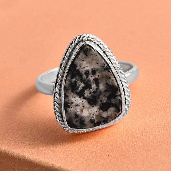 Handgearbeiteter, nat&uuml;rlicher Yooperlith-Ring, 925 Silber ca. 6,00 ct image number 2