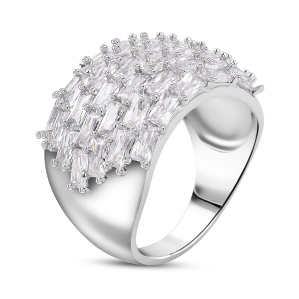 Wei&szlig;er Zirkonia Ring Nickelfreies Messing (Gr&ouml;&szlig;e 17.00) image number 3