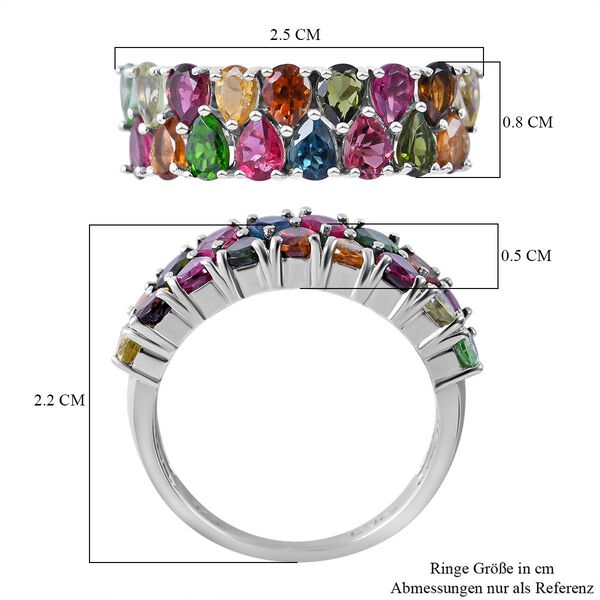 Mehrfarbiger-Turmalin Ring, 925 Silber rhodiniert, (Gr&ouml;&szlig;e 16.00), ca. 2.74 ct image number 4