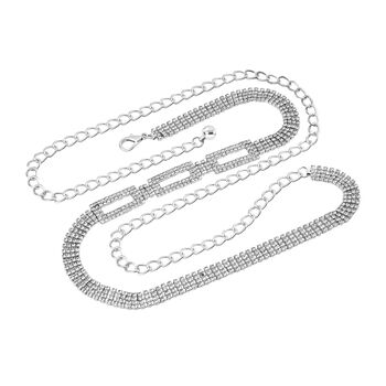 Kristall G&uuml;rtel ,100% Glaskristall und Metall, L130cm, 60g, silber