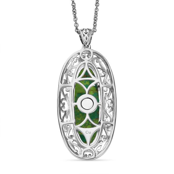 Grüner Türkis Anhänger mit 50cm Kette -  17 ct. image number 5