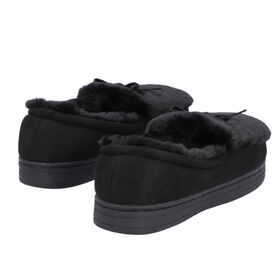 Kuschelige, warme Kunstfell Hausschuhe mit gepolsterter Sohle, Gr&ouml;&szlig;e 36-37, Schwarz